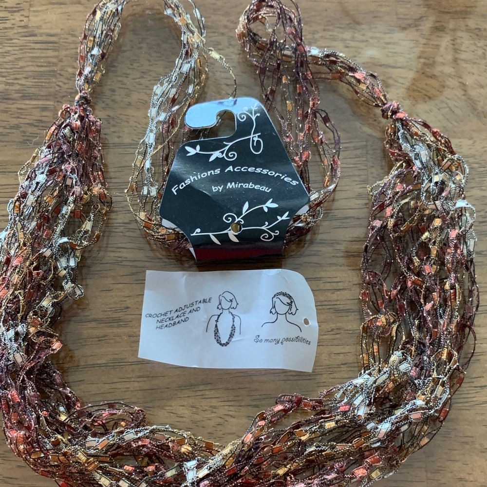 Mirabeau Gold and Brown Crochet Necklace